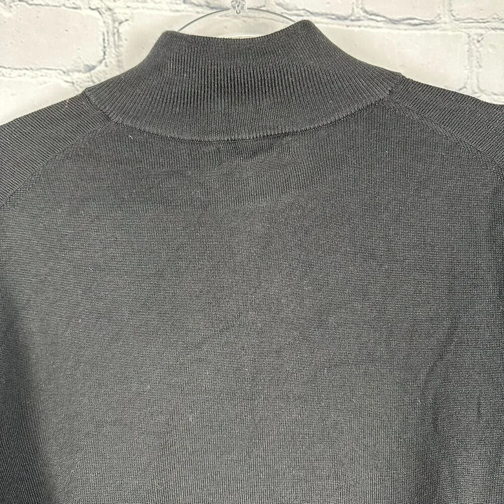 Collars & Co. Men's Cashmere‎ Australian Merino 1/4 Zip Sweater, Size S, Black